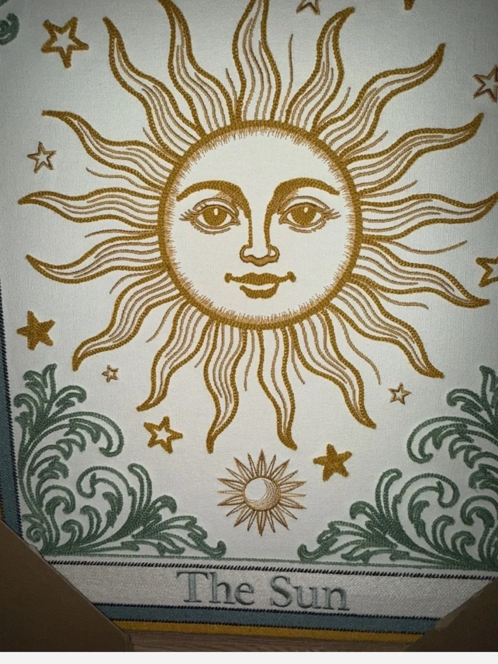 BP Home Woven Textile Embroidered Wall Decor The Sun 18”X 26”